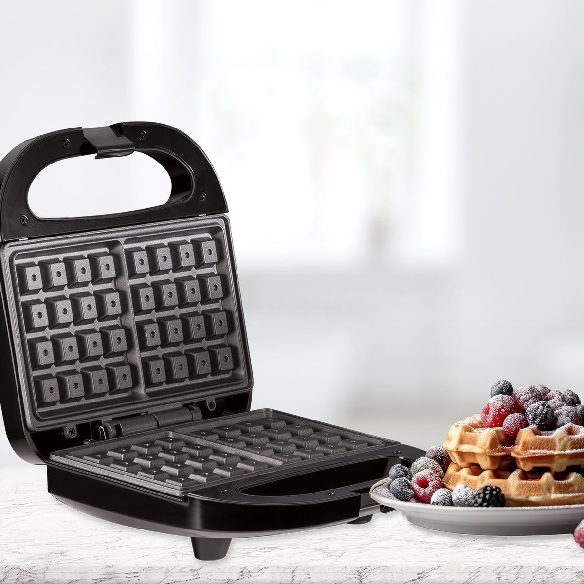 Waflera Eletrica Maquina para hacer waffles con Doble Plancha Antiadhe –