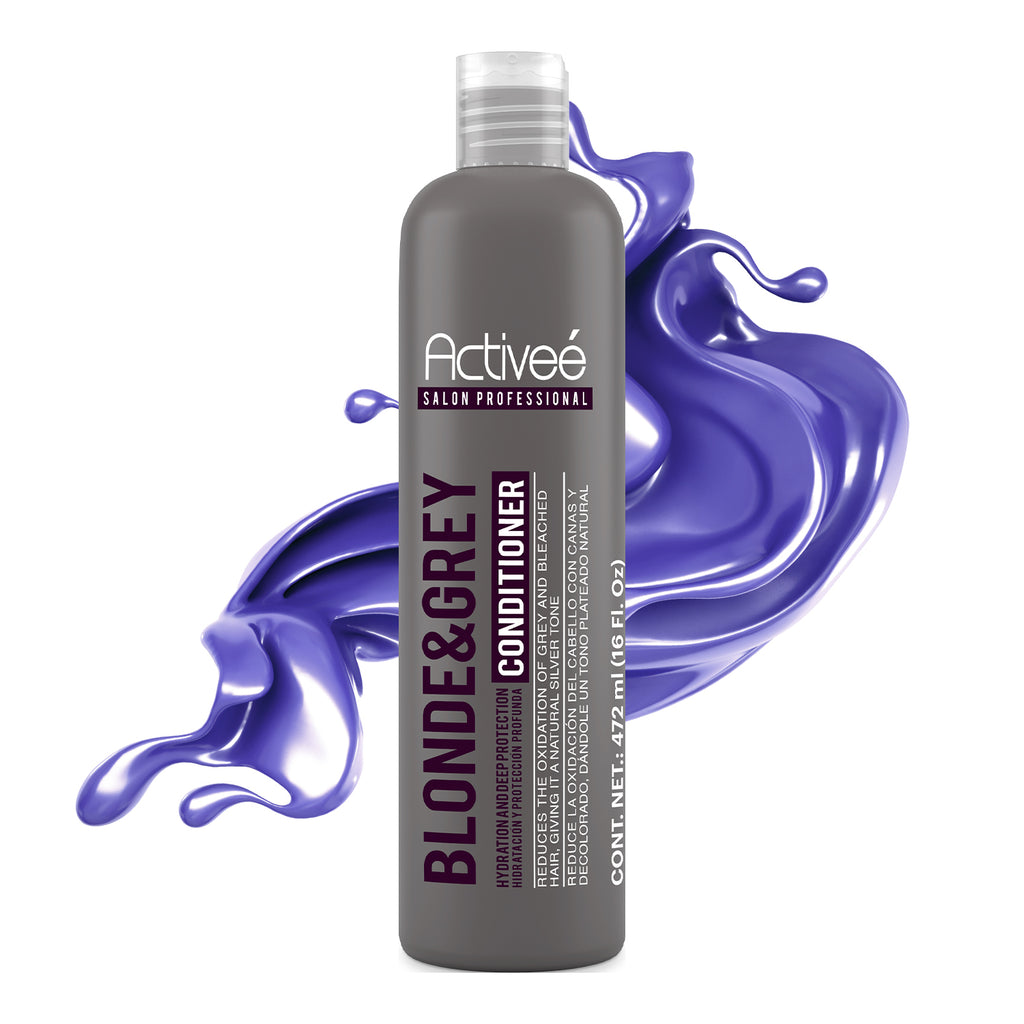 Acondicionador Activee Professional Blonde & Grey Reduce la Oxidacion del Cabello con Canas y Decolorado dandole un tono plateado natural