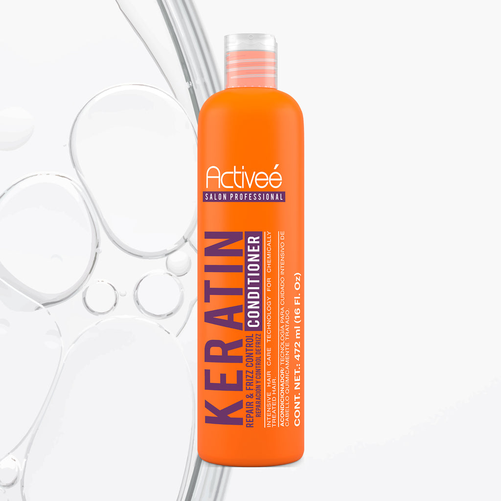 Acondicionador Activee Professional Keratin Tecnologia para cuidado Intensivo de Cabello Quimicamente tratado Libre de Sal