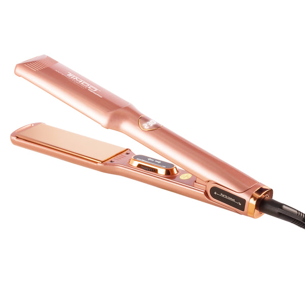 Plancha Alaciadora de Cabello Uso Profesional Titanio Gold Rose 4 cm Antifrizz Control Keratin Timco P1100