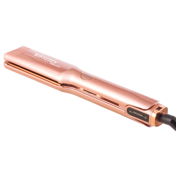 Plancha Alaciadora de Cabello Uso Profesional Titanio Gold Rose 4 cm Antifrizz Control Keratin Timco P1100